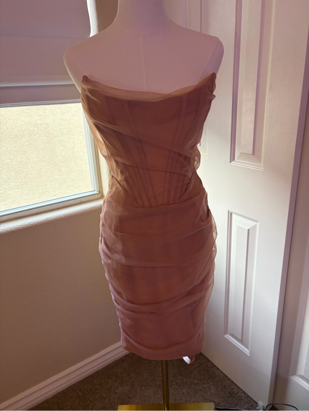 House of CB Blush Strapless Ruched Dress - NWT